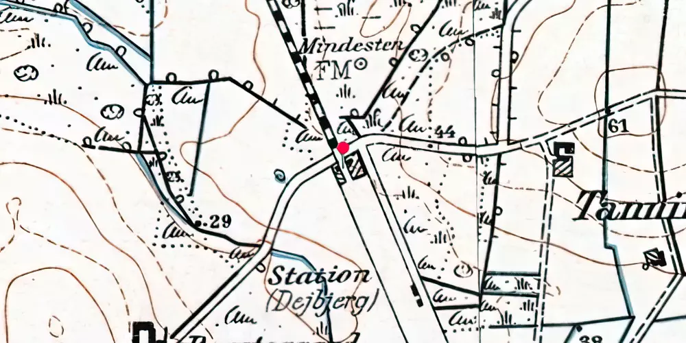 Historisk kort over Dejbjerg Station