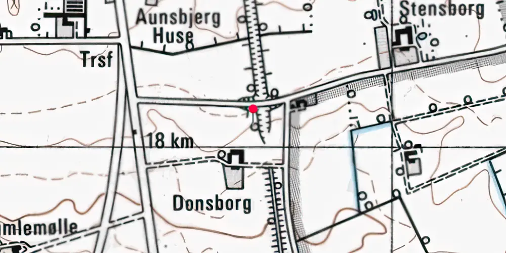 Historisk kort over Donsborg Trinbræt 