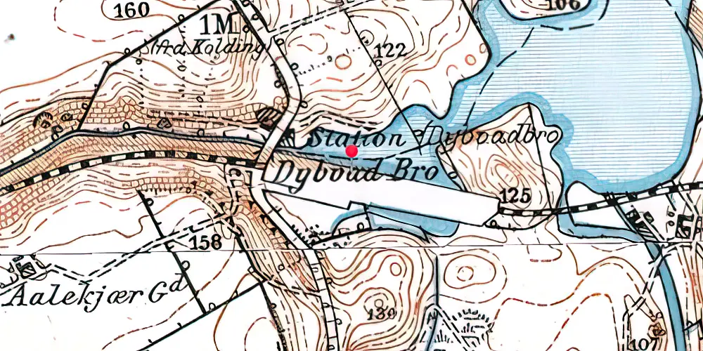Historisk kort over Dybvadbro Station 