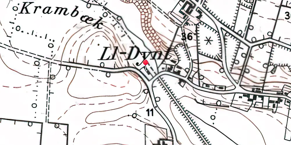 Historisk kort over Dynt Station