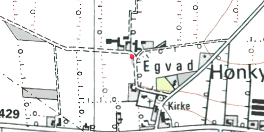 Historisk kort over Egvad Trinbræt