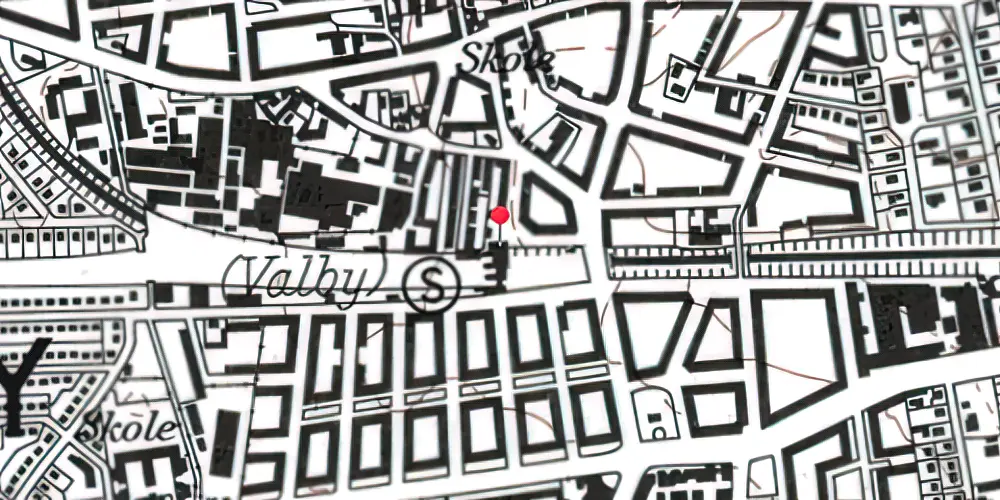 Historisk kort over Valby Station