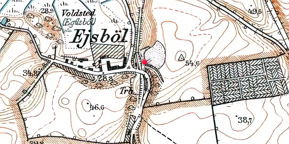 Historisk kort over Ejsbøl Holdeplads