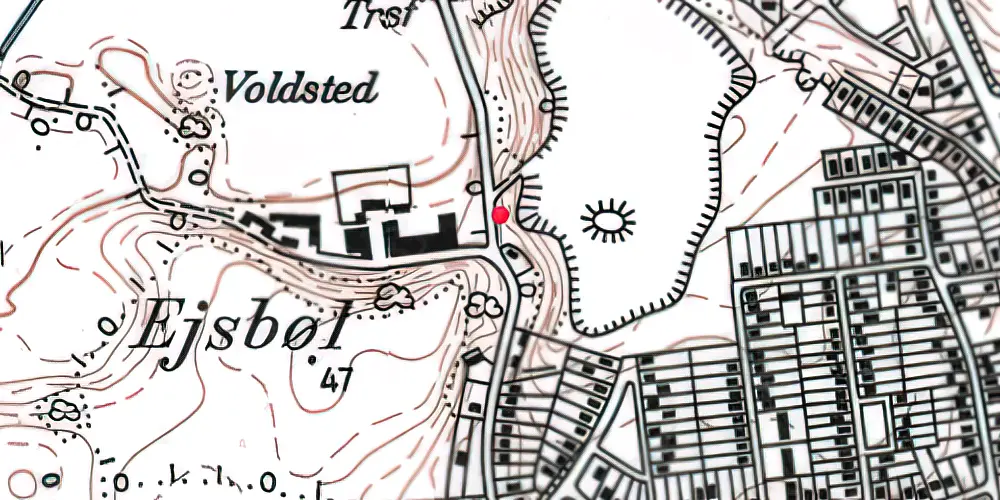 Historisk kort over Ejsbøl Holdeplads 