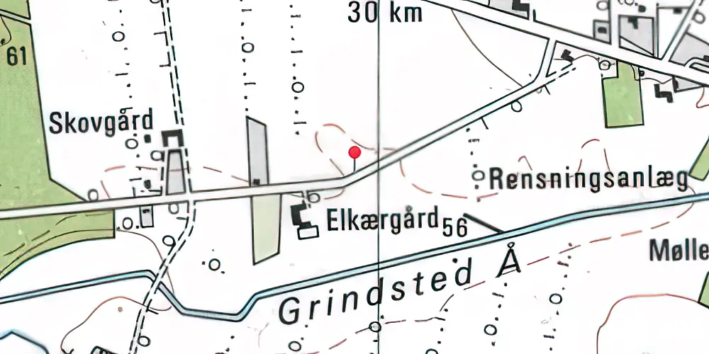 Historisk kort over Elkjær Trinbræt