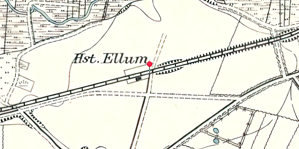 Historisk kort over Ellum Station 