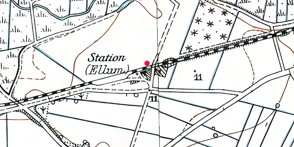 Historisk kort over Ellum Station 