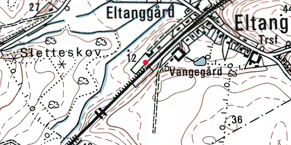 Historisk kort over Eltang Station 