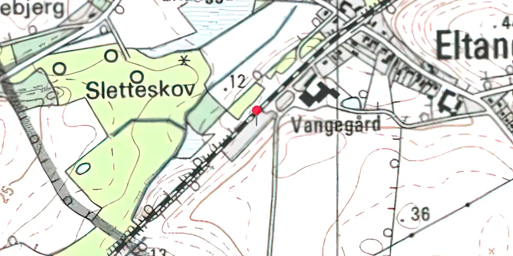 Historisk kort over Eltang Station