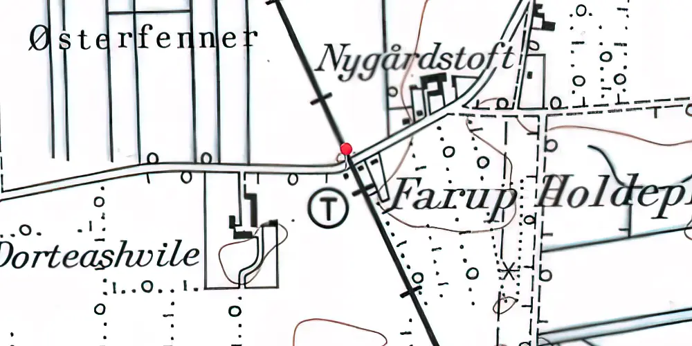 Historisk kort over Farup Billetsalgssted