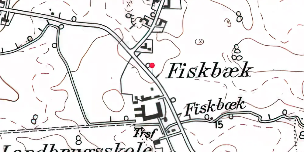 Historisk kort over Fiskbæk Trinbræt