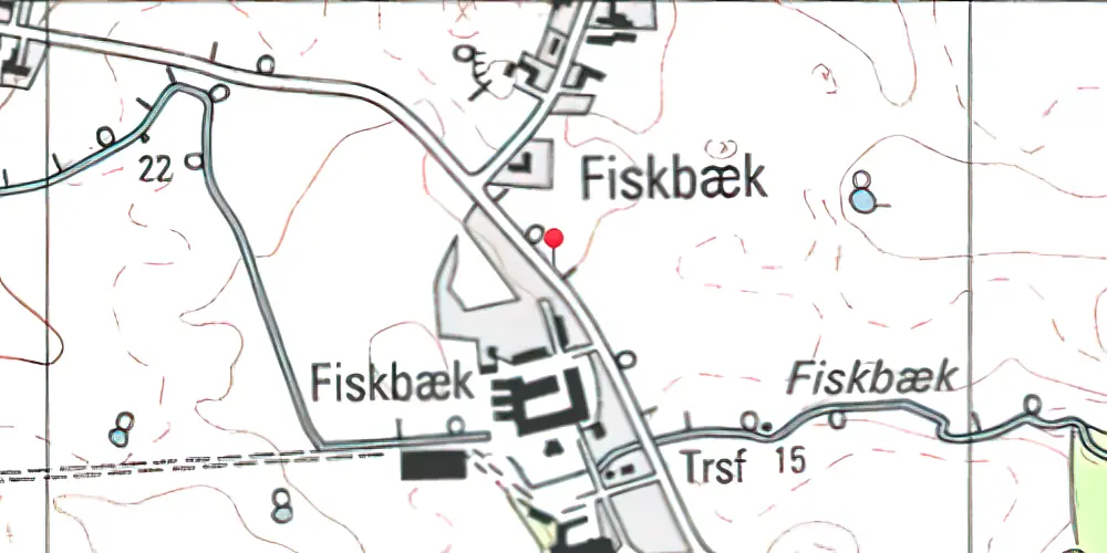 Historisk kort over Fiskbæk Trinbræt