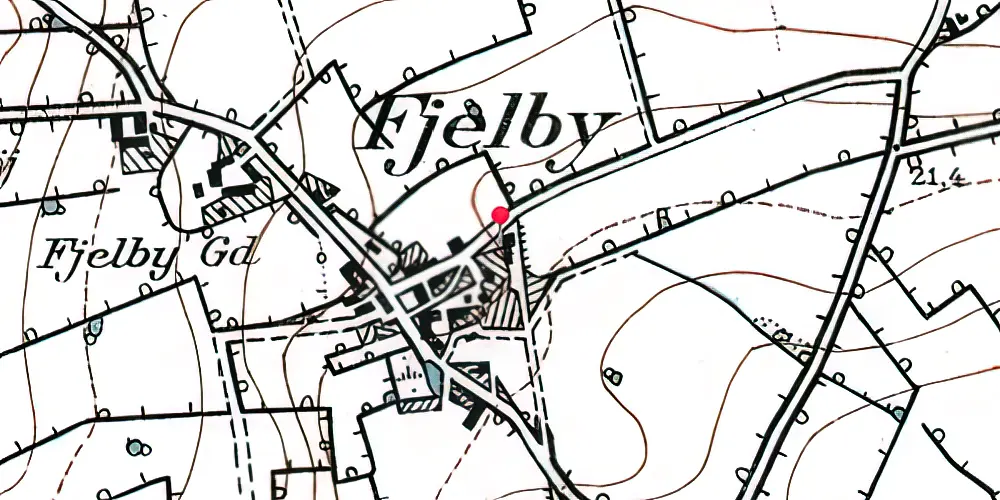 Historisk kort over Fjelby Station