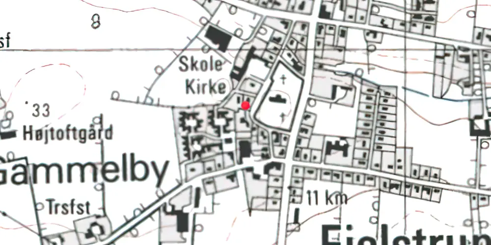 Historisk kort over Fjelstrup Station 