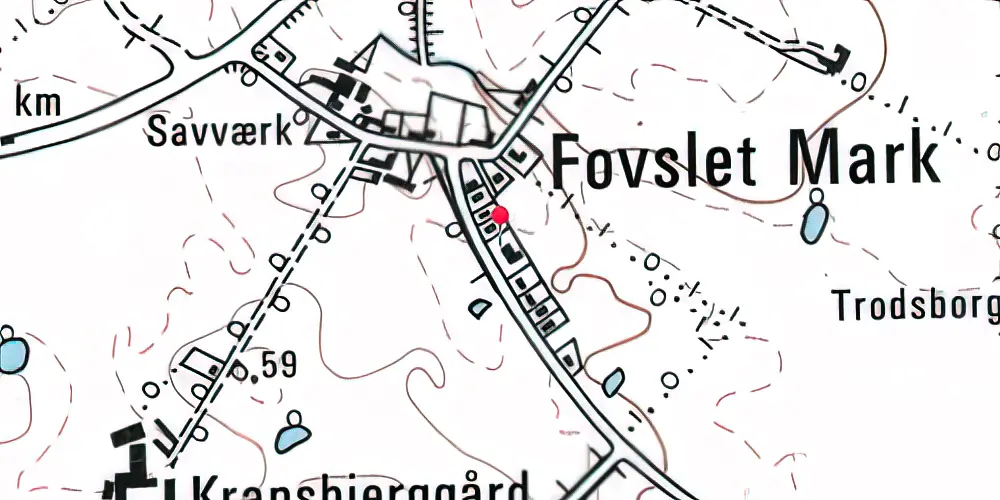 Historisk kort over Fovslet Station