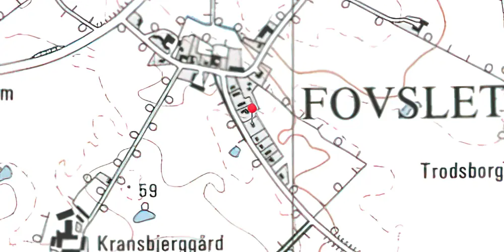Historisk kort over Fovslet Station