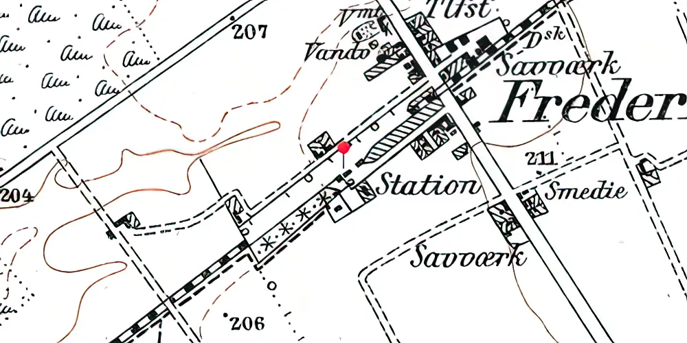 Historisk kort over Frederiks Station