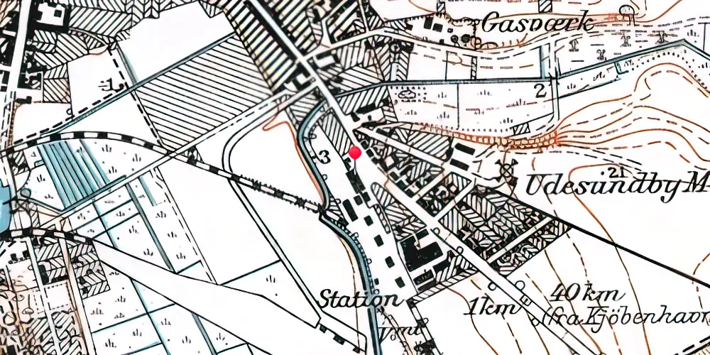 Historisk kort over Frederikssund Station