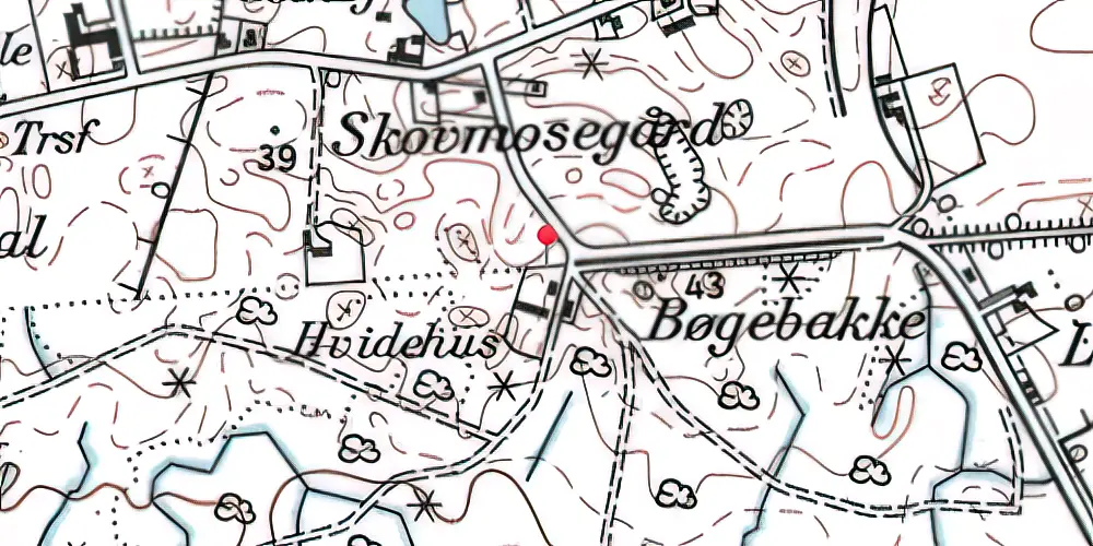 Historisk kort over Freerslev Hegn Trinbræt 