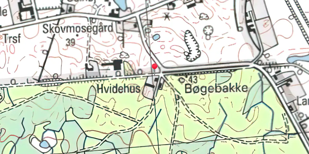 Historisk kort over Freerslev Hegn Trinbræt 