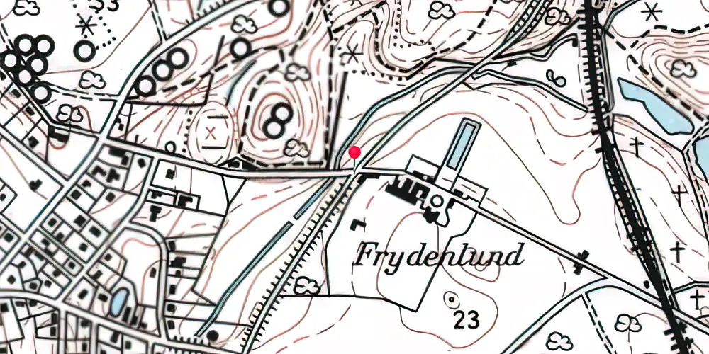 Historisk kort over Frydenlund Holdeplads