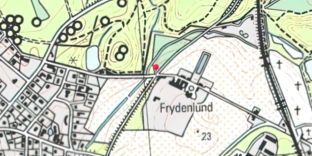 Historisk kort over Frydenlund Trinbræt 