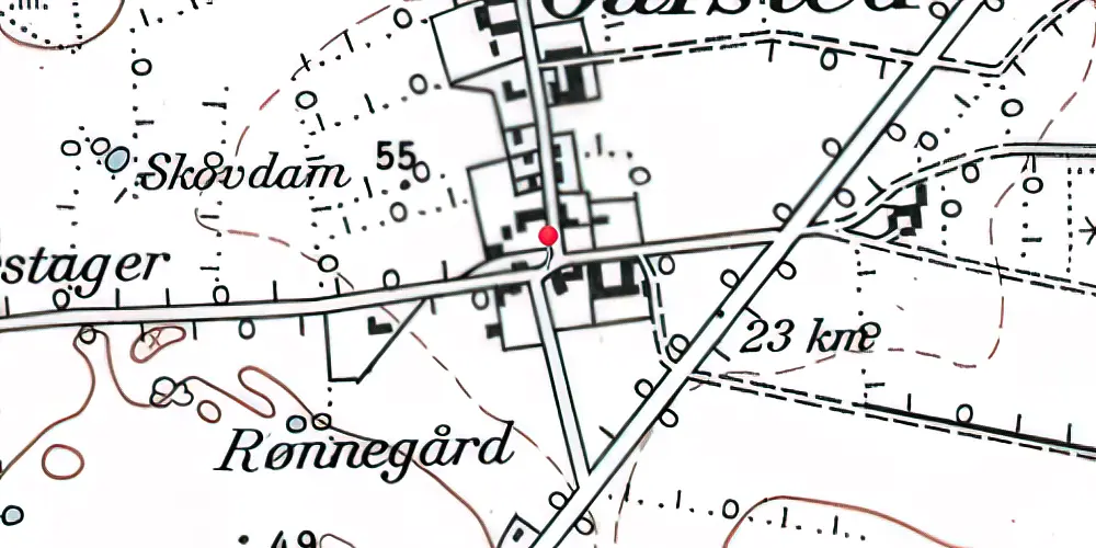 Historisk kort over Galsted Station
