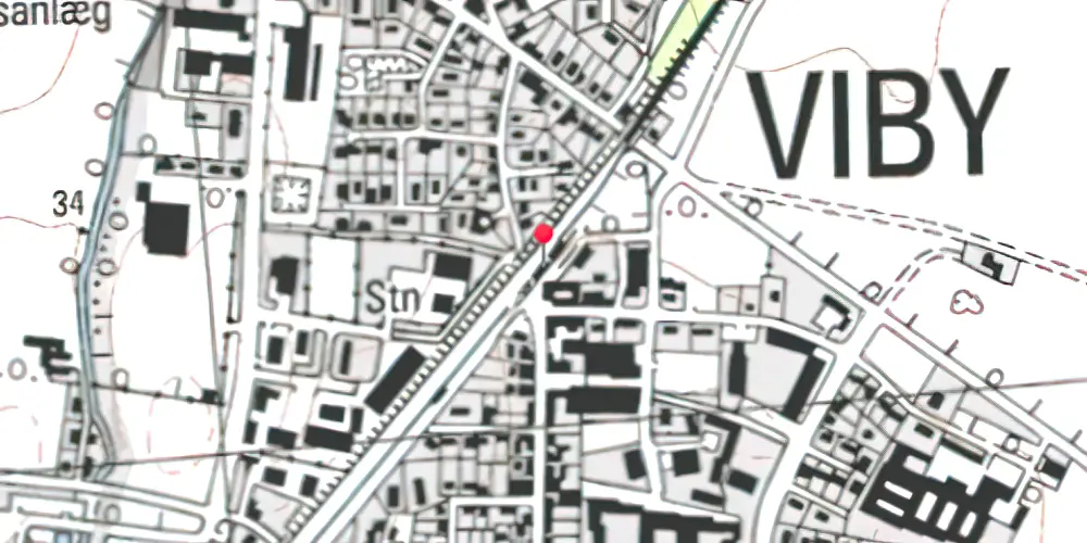Historisk kort over Viby Sjælland Station