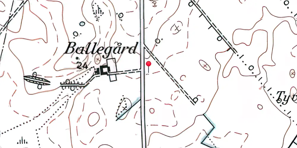 Historisk kort over Gammel Harløse Trinbræt 