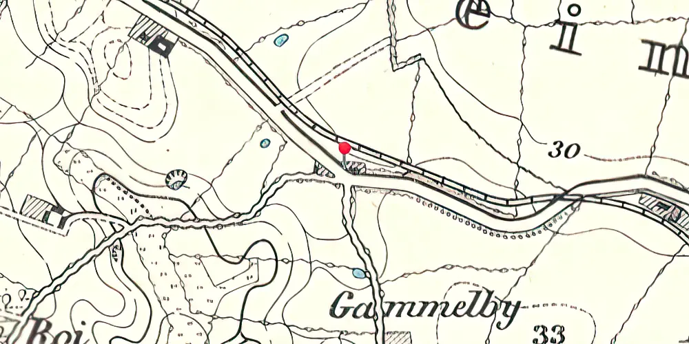 Historisk kort over Gammelby Trinbræt 