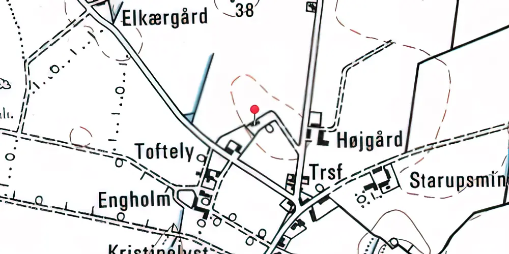 Historisk kort over Gamst Station 