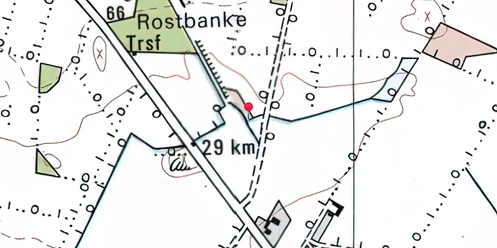Historisk kort over Gilbjerg Trinbræt med Sidespor