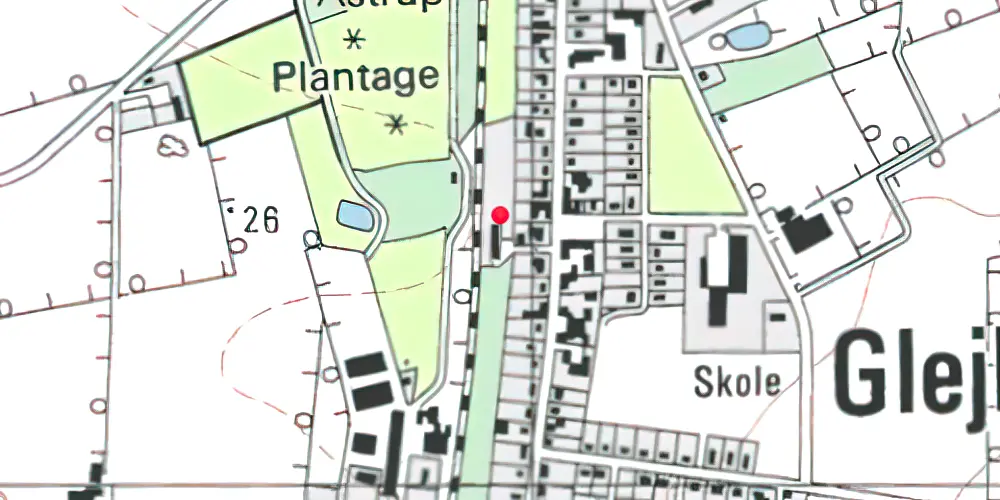 Historisk kort over Glejbjerg Station 