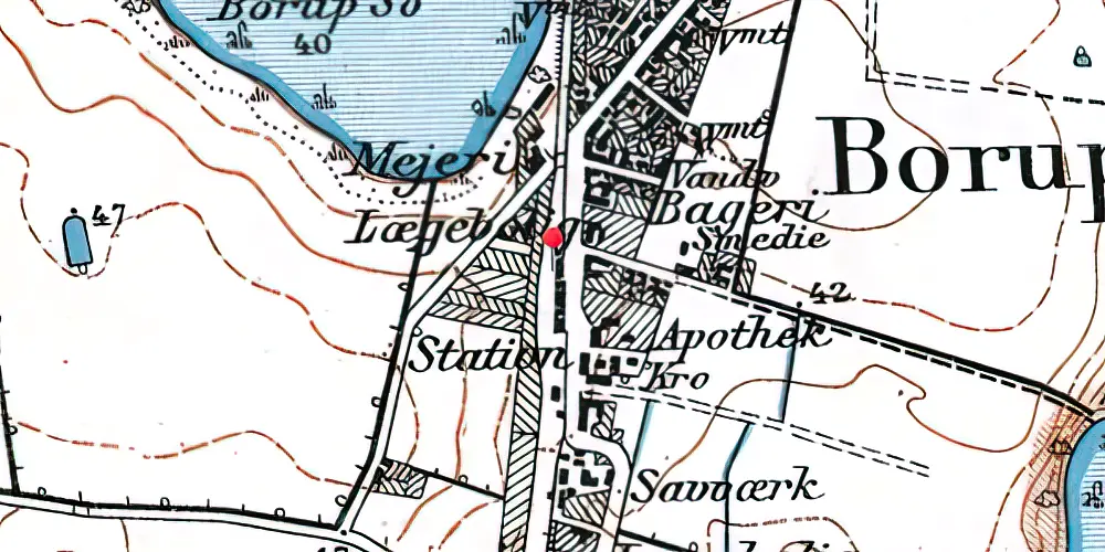 Historisk kort over Borup Station