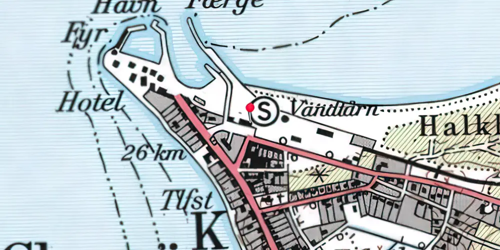 Historisk kort over Glyngøre Station