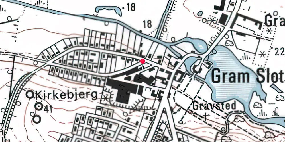 Historisk kort over Gram (Slot) Station 