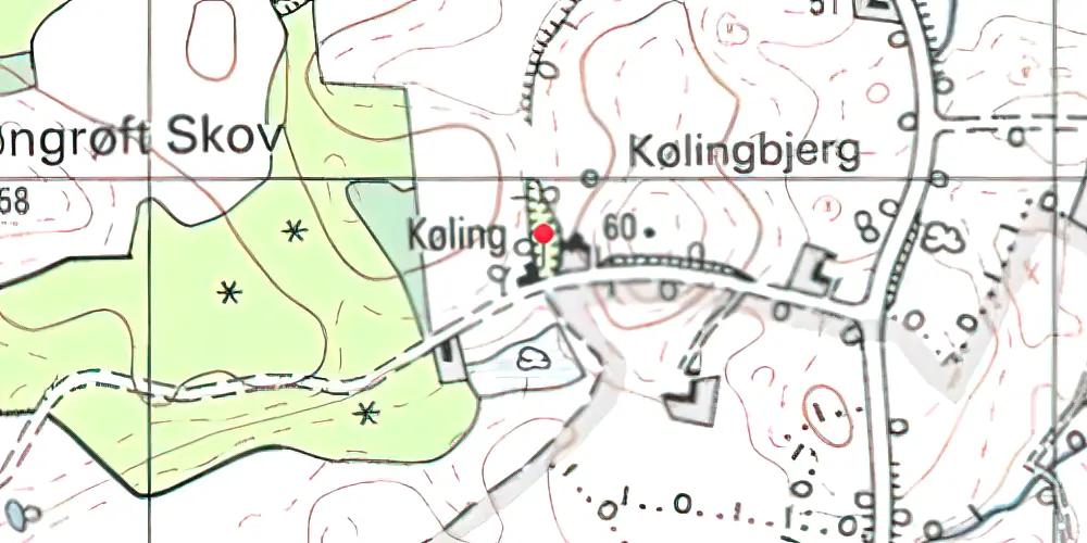 Historisk kort over Grøngrøft Station