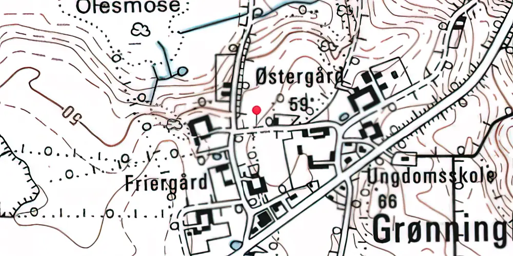 Historisk kort over Grønninghoved Trinbræt med Sidespor