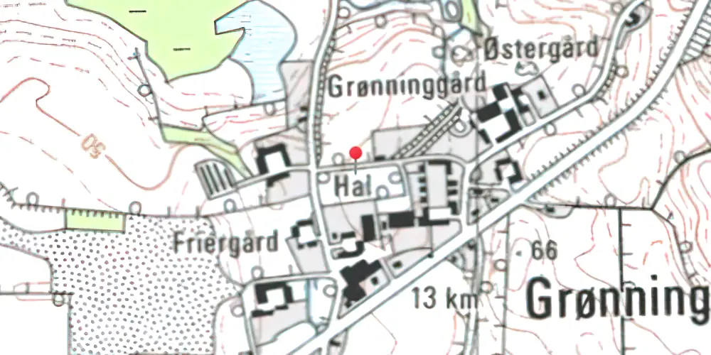 Historisk kort over Grønninghoved Trinbræt 