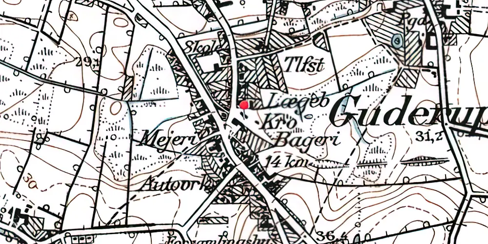 Historisk kort over Guderup Station
