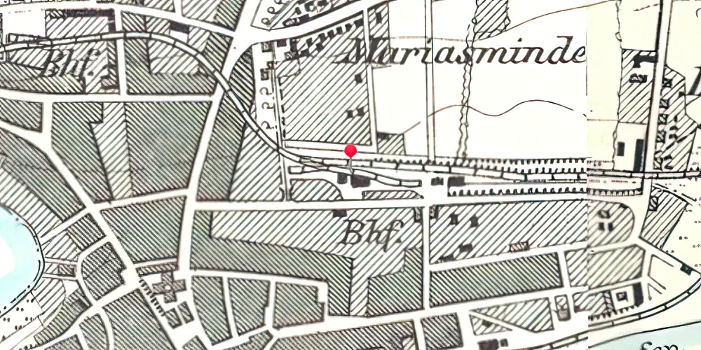 Historisk kort over Haderslev Amtsbanegård 
