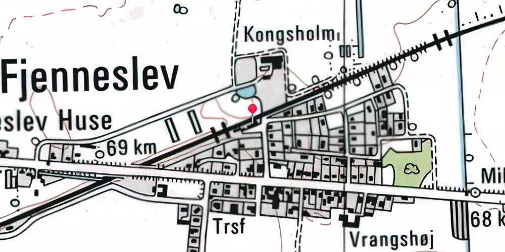 Historisk kort over Fjenneslev Station