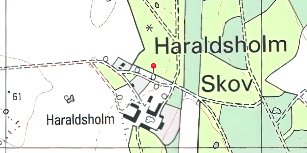 Historisk kort over Haraldsholm Holdeplads med sidespor 