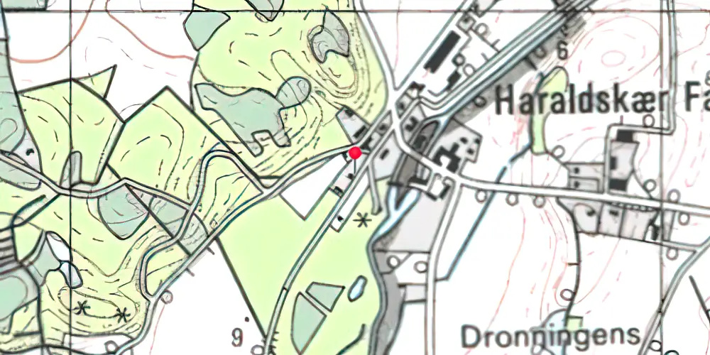 Historisk kort over Haraldskær Fabrik Holdeplads