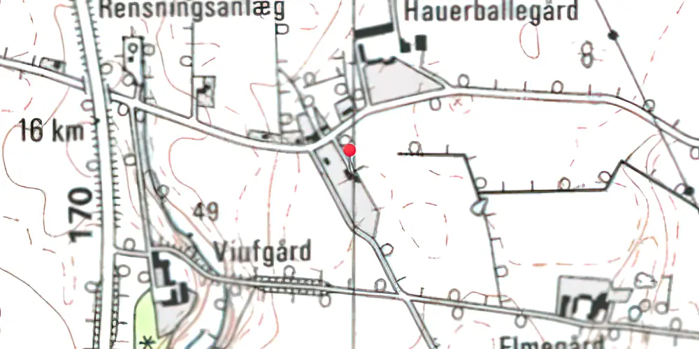 Historisk kort over Hauerballe Holdeplads 