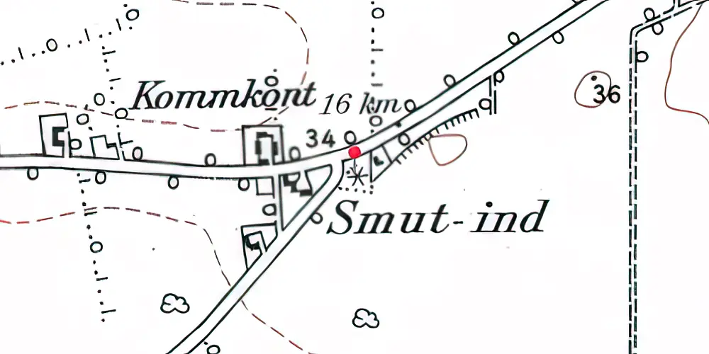 Historisk kort over Hellevad Mølle Trinbræt