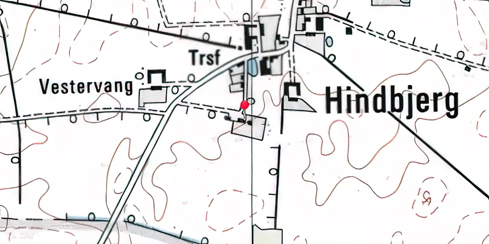 Historisk kort over Hindbjerg Station 