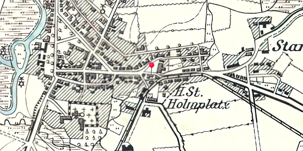 Historisk kort over Holmplads Amtsbanegård 