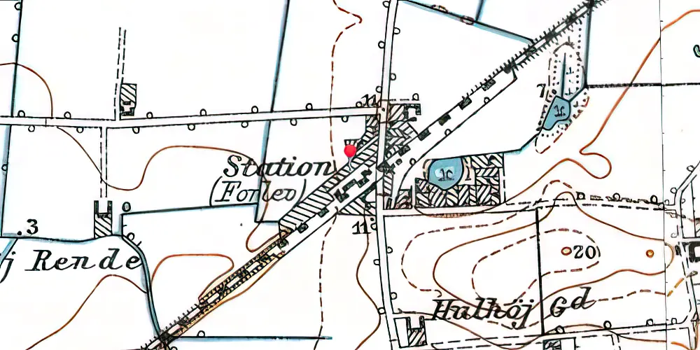 Historisk kort over Forlev Station