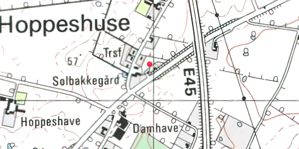 Historisk kort over Hoppeshuse Station